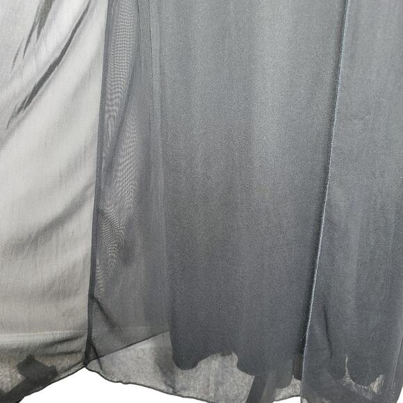 Taboo Babydoll Maxi Halter Dress XS Black Lace Turquoise Sheer Whimsigoth HoCo - Picture 7 of 12